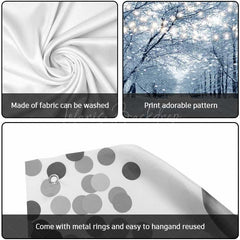 Lofaris Cloudy Snow Trees Light Boulevard Garage Door Banner