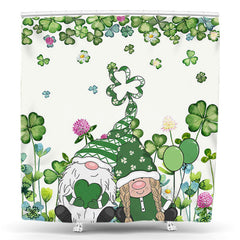 Lofaris Clover Gnome Couple St Patricks Day Shower Curtain