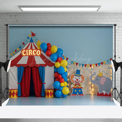 Lofaris Clown Elephant Circo Circus Balloons Cake Smash Backdrop