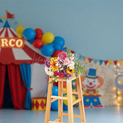 Lofaris Clown Elephant Circo Circus Balloons Cake Smash Backdrop