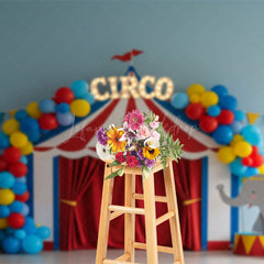 Lofaris Clown Elephant Circo Circus Cake Smash Photo Backdrop