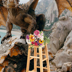 Lofaris Coast Rocks Welsh Dragon Natural Scene Photo Backdrop