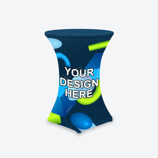 Lofaris Cocktail Table With Custom Stretch Tablecloth For Event