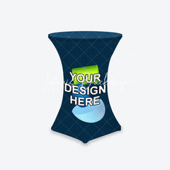 Lofaris Cocktail Table With Custom Stretch Tablecloth For Event