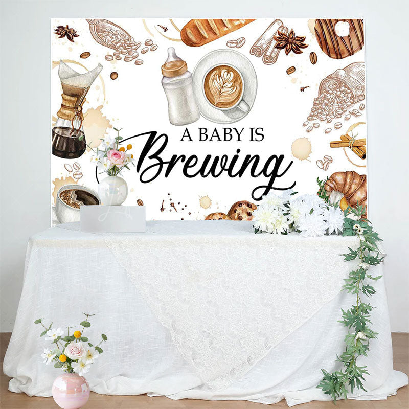 Lofaris Coffee Beans A Baby Is Brewing Shower Backdrop