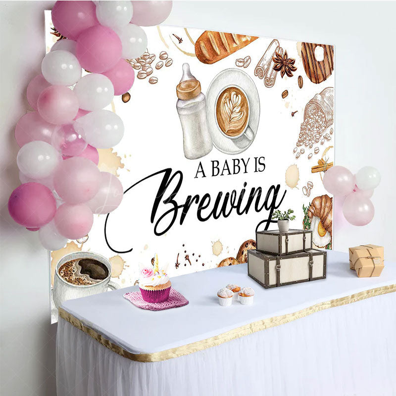 Lofaris Coffee Beans A Baby Is Brewing Shower Backdrop