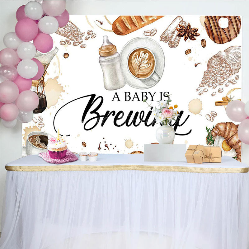 Lofaris Coffee Beans A Baby Is Brewing Shower Backdrop