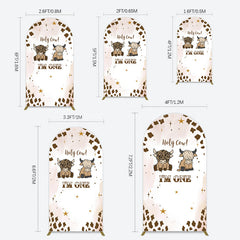 Lofaris Coffee Cow Pattern Im One Birthday Arch Backdrop