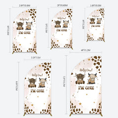 Lofaris Coffee Cow Pattern Im One Birthday Half Moon Arch Backdrop