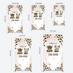 Lofaris Coffee Cow Pattern Im One Birthday Rectangle Backdrop