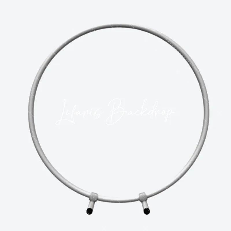 Lofaris Collapsible Tabletop Hoop Stand Silver Round Arch Frame for Party Decor