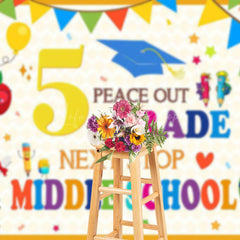 Lofaris Color 5th Grade Next Stop Middle School Grad Backdrop