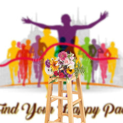 Lofaris Color Athlete Fine Your Happy Pace Marathon Backdrop