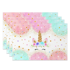 Lofaris Color Cloud Sparkle Stars Unicorn Set of 4 Placemats