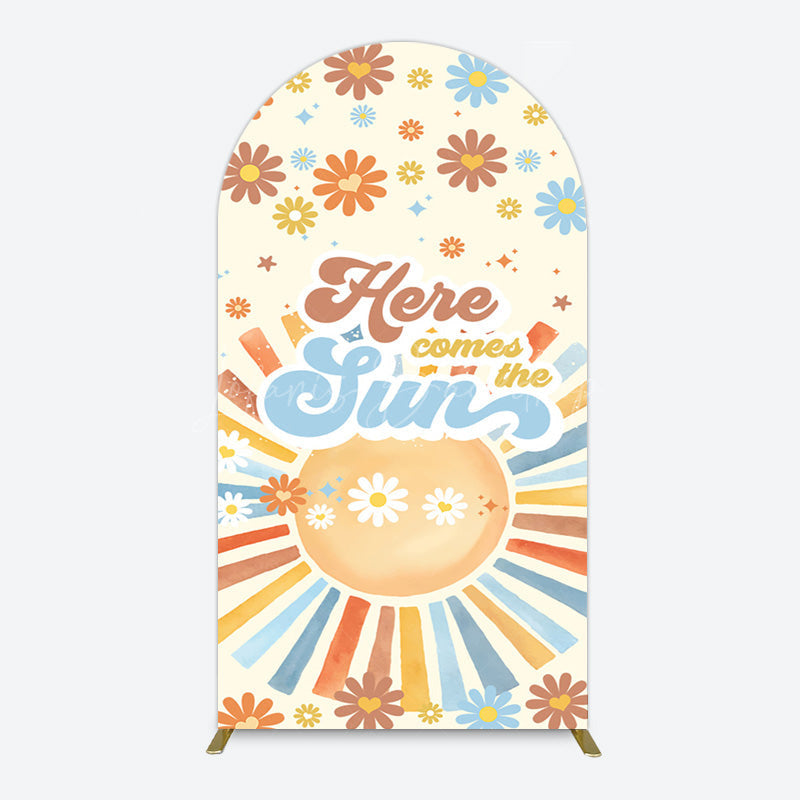 Lofaris Color Daisy Here Comes The Sun Birthday Arch Backdrop