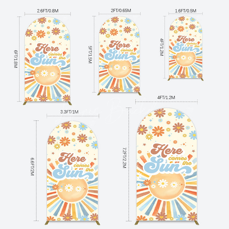 Lofaris Color Daisy Here Comes The Sun Birthday Arch Backdrop