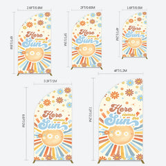 Lofaris Color Daisy Here Comes The Sun Birthday Half Moon Arch Backdrop