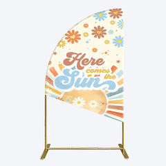 Lofaris Color Daisy Here Comes The Sun Birthday Half Moon Arch Backdrop