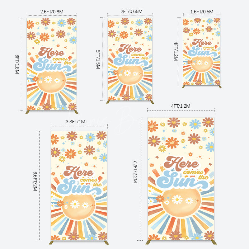 Lofaris Color Daisy Here Comes The Sun Birthday Rectangle Backdrop