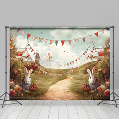 Lofaris Color Eggs Bunny Spring Easter Room Set Backdrop