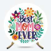 Lofaris Color Floral Best Mom Ever Round Mothers Day Backdrop