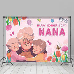 Lofaris Color Floral Family Heart Happy Mothers Day Backdrop