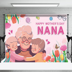 Lofaris Color Floral Family Heart Happy Mothers Day Backdrop