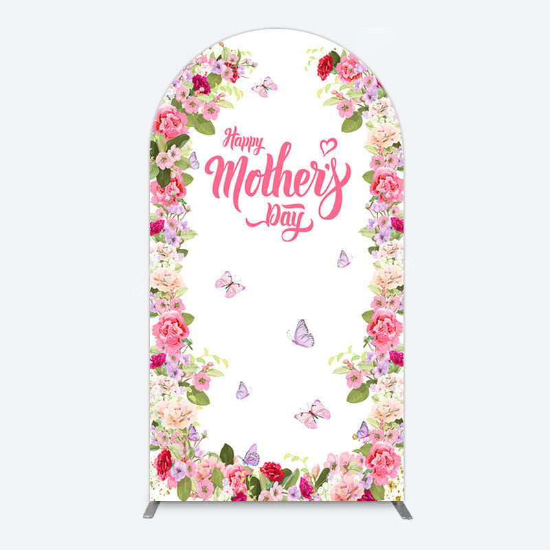 Lofaris Color Floral Spring Happy Mothers Day Arch Backdrop