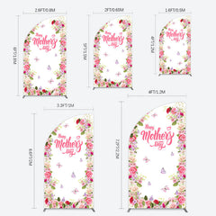Lofaris Color Floral Spring Happy Mothers Day Half Moon Arch Backdrop