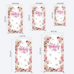 Lofaris Color Floral Spring Happy Mothers Day Rectangle Backdrop