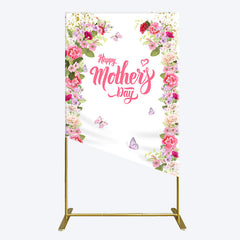 Lofaris Color Floral Spring Happy Mothers Day Rectangle Backdrop