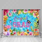 Lofaris Color Floral Swimming Pool Congrats Grad Backdrop
