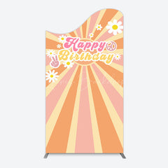 Lofaris Color Groovy Sun Daisy Happy Birthday Arch Backdrop