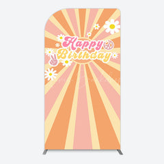 Lofaris Color Groovy Sun Daisy Happy Birthday Arch Backdrop