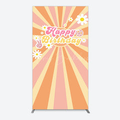 Lofaris Color Groovy Sun Daisy Happy Birthday Arch Backdrop