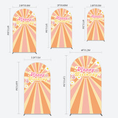 Lofaris Color Groovy Sun Daisy Happy Birthday Arch Backdrop