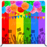 Lofaris Color Hydrangea Stripe LGBT Square Tension Backdrop