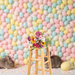 Lofaris Color Jordan Almonds Wall Rabbit Easter Backdrop