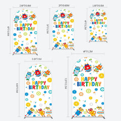 Lofaris Color Measuring Robot Happy Birthday Arch Backdrop
