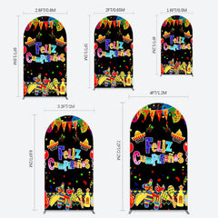 Lofaris Color Mexican Carnival Happy Birthday Arch Backdrop