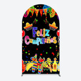 Lofaris Color Mexican Carnival Happy Birthday Arch Backdrop
