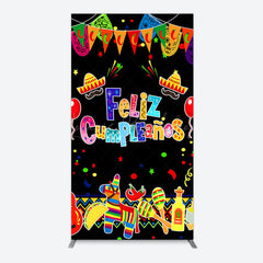 Lofaris Color Mexican Carnival Happy Birthday Rectangle Backdrop