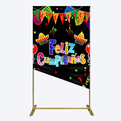 Lofaris Color Mexican Carnival Happy Birthday Rectangle Backdrop