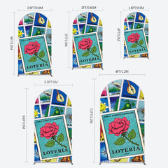 Lofaris Color Mexican Lottery Card Birthday Arch Backdrop