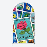 Lofaris Color Mexican Lottery Card Birthday Arch Backdrop