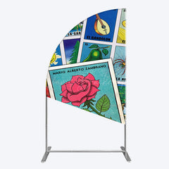Lofaris Color Mexican Lottery Card Birthday Half Moon Arch Backdrop