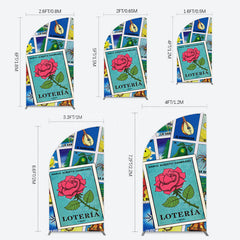 Lofaris Color Mexican Lottery Card Birthday Half Moon Arch Backdrop