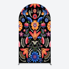 Lofaris Color Mexican National Floral Birthday Arch Backdrop