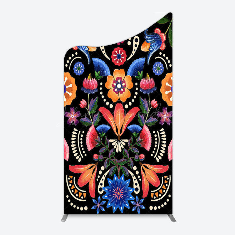 Lofaris Color Mexican National Floral Birthday Arch Backdrop