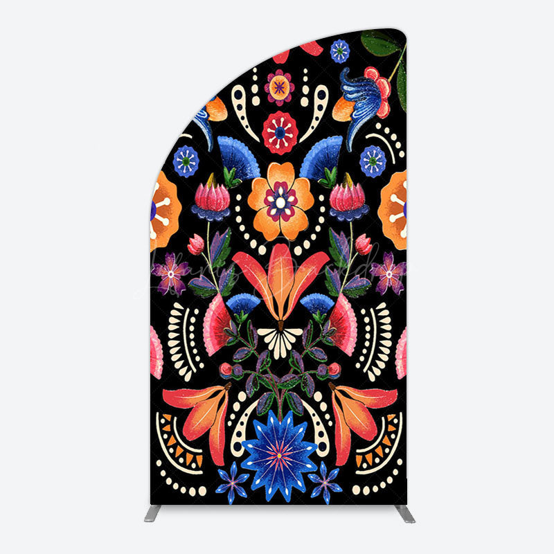 Lofaris Color Mexican National Floral Birthday Arch Backdrop